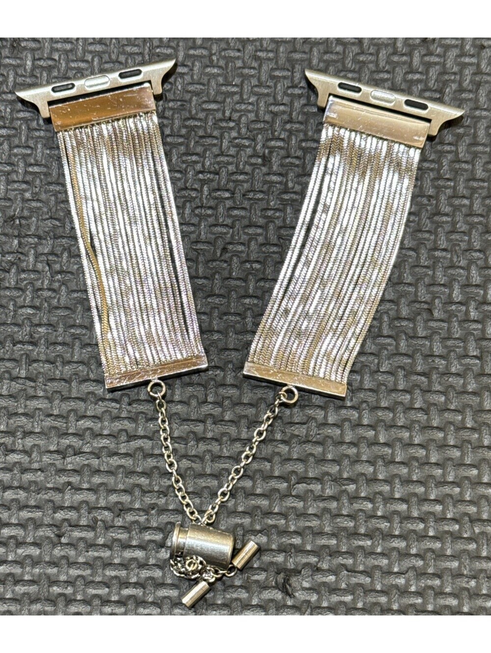 Silver-Toned Tassel Strap with Quick Release Connector for Apple Watch 46mm